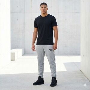 Nike‎ Dri-Fit Sweatpants Men's Medium Gray Tapered Gym Training Athletic Warm Up